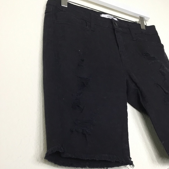 Klique B Black Bermuda Denim Shorts - Picture 3 of 6